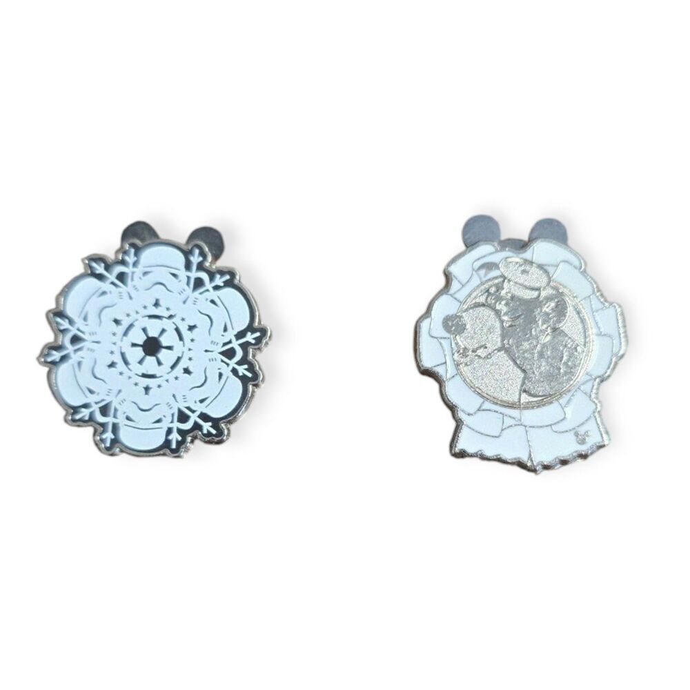 Lot Of 2 Disney Trading Pins - Star Wars Snowflake And Hidden Mickey Fisherman